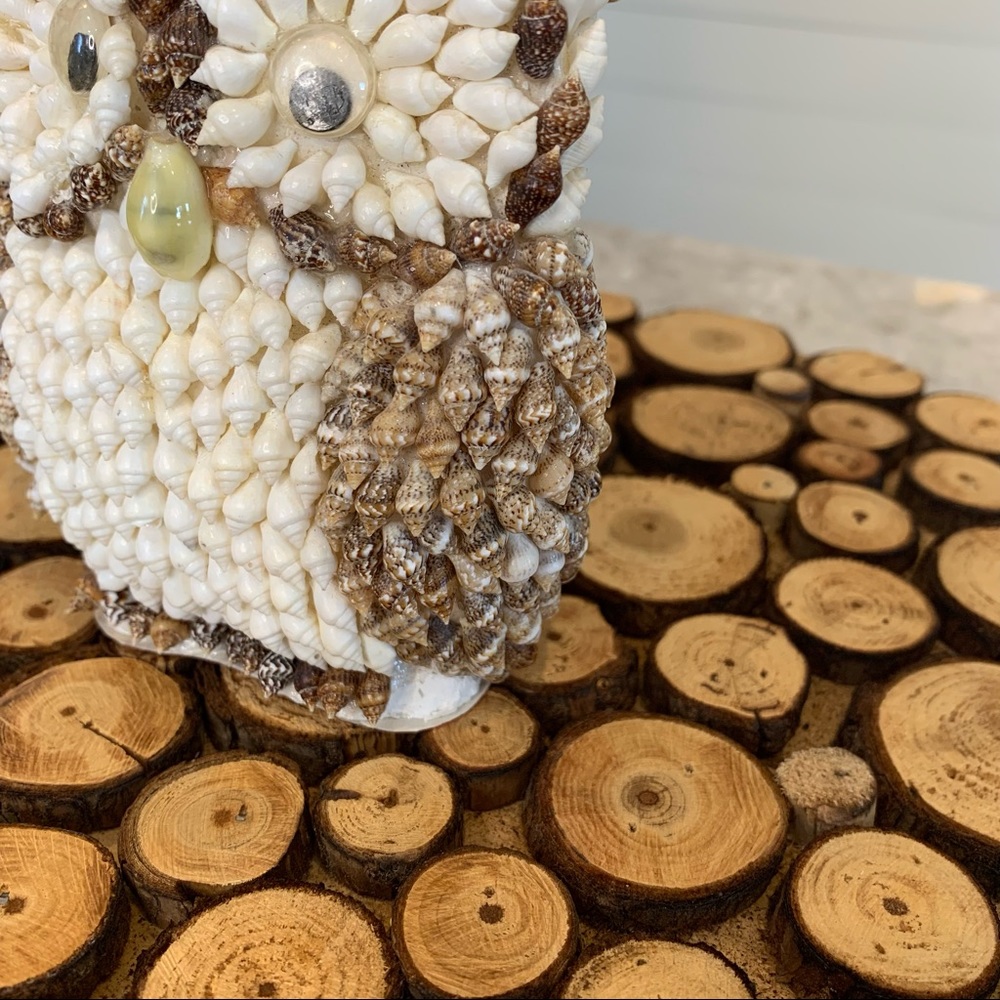Vintage Shell Covered Owl Coin Bank - Picture 3 of 5